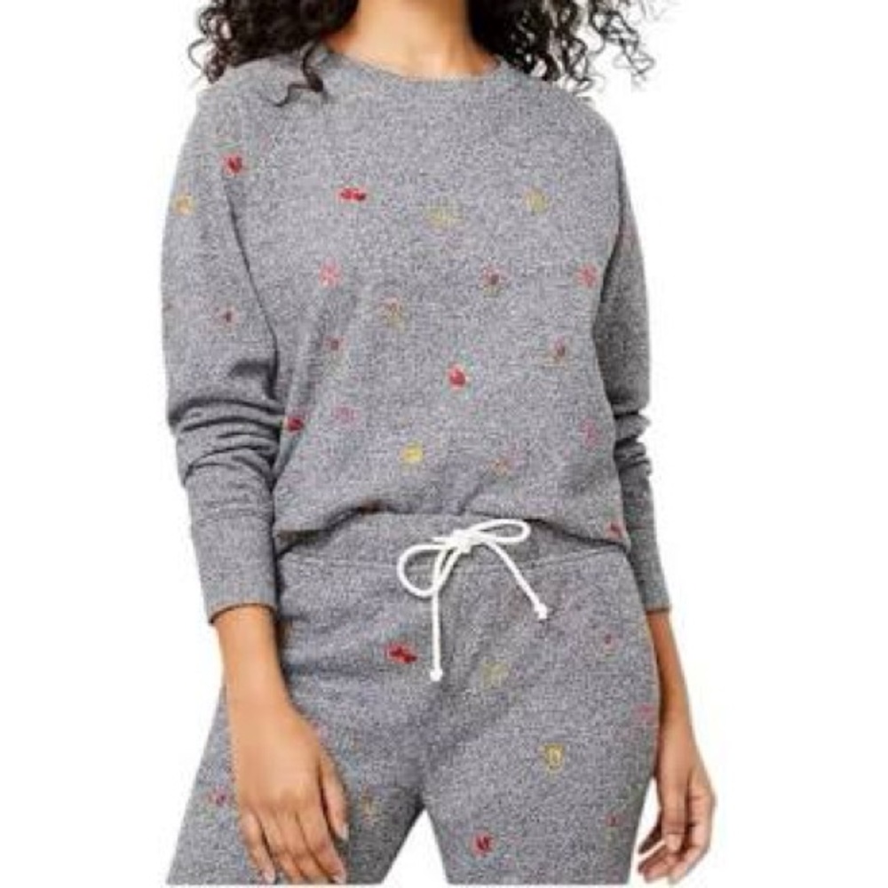 Loft Lou & Grey Heart Emoji embroidered Fleeceback Sweatshirt & sweatpants
